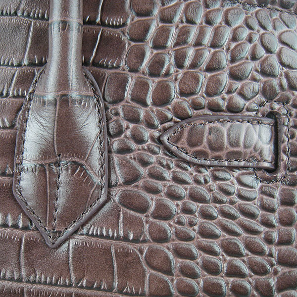 Replica Hermes Birkin 30cm Crocodile Veins Bag Dark Coffee 6088 On Sale